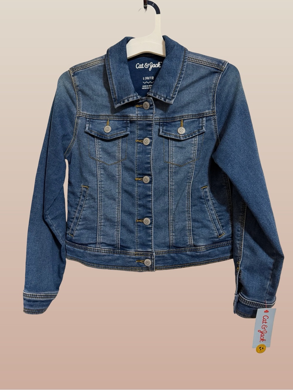 Cat & Jack Blue Stretch Denim Jacket - Sz L 10/12